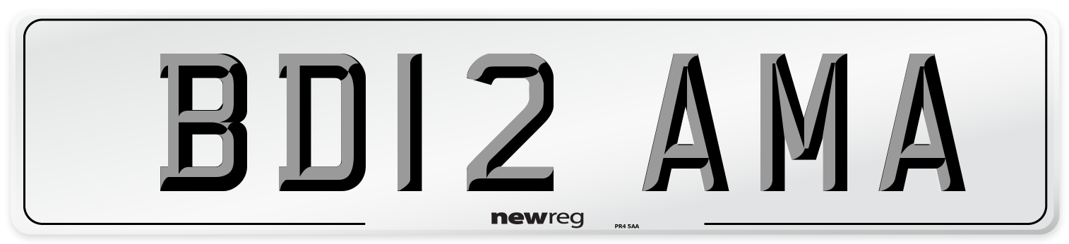 BD12 AMA Number Plate from New Reg